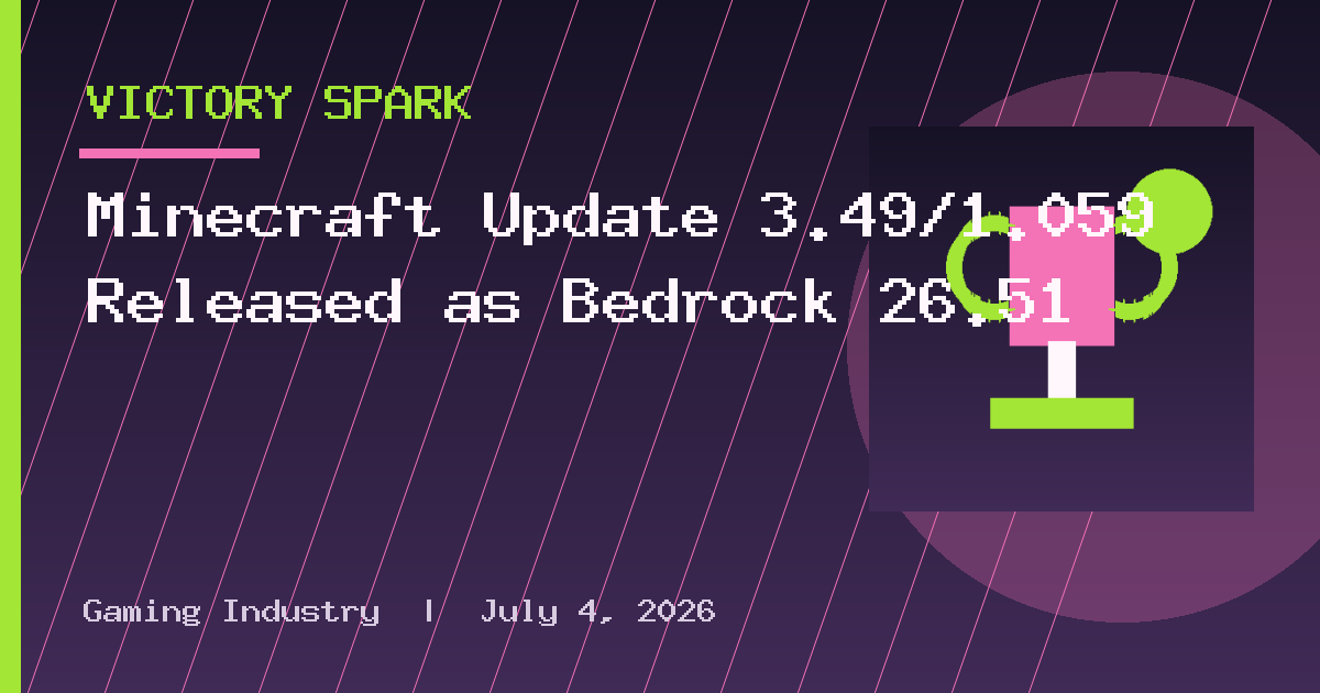 Minecraft Update 3.49/1.059 Released as Bedrock 26.51